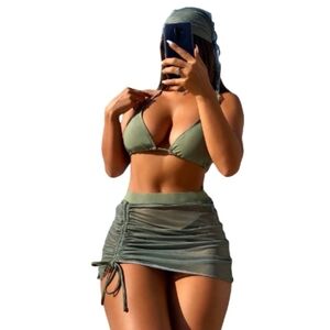 COZYEASE Women's 4 Piece Swimsuits Sexy Bikini Sets Triangle Bathing Suit